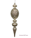 12.2'' GLASS FINIAL ORNAMENT ( 302013-ANTIQUE SILVER )