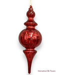 9.06'' FINIAL GLASS ORNAMENT ( 302059-ANTIQUE RED )