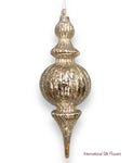 9.06'' FINIAL GLASS ORNAMENT ( 302059-ANTIQUE SILVER )