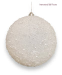 5.51'' ICED BALL ORNAMENT ( 134101-WHITE )