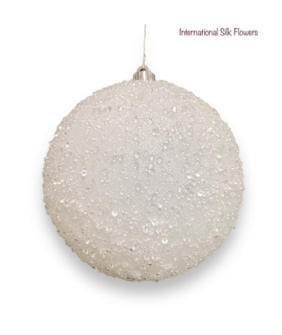 4.72'' ICED BALL ORNAMENT ( 134100-WHITE )