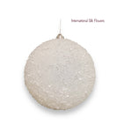 3.94'' ICED BALL ORNAMENT ( 134099-WHITE )