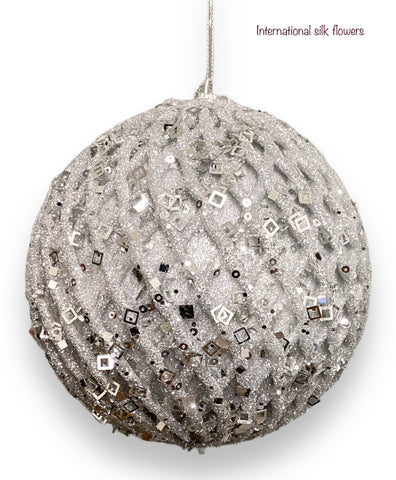 6''  BALL ORNAMENT ( 145857-SILVER )