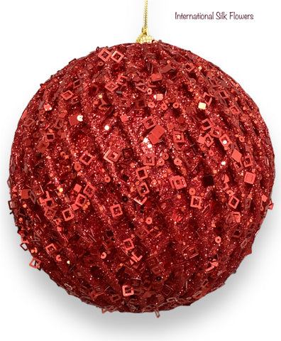 6''  BALL ORNAMENT ( 145857-RED )