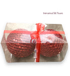 6''  BALL ORNAMENT ( 145857-RED )