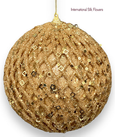 6''  BALL ORNAMENT ( 145857-GOLD )