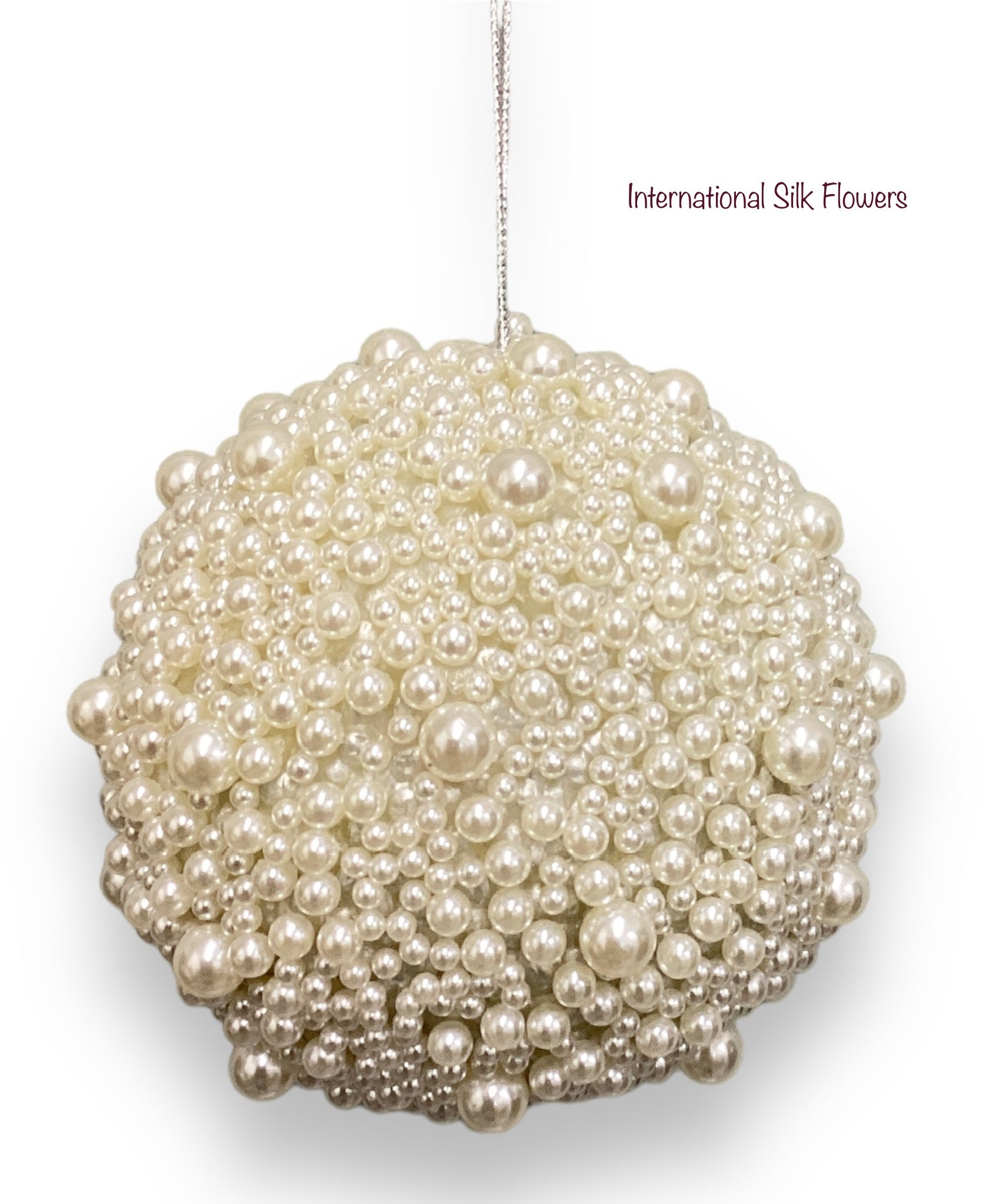 4.5'' BEADED BALL ORNAMENT ( XN0649-SI/P )