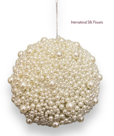 4.5'' BEADED BALL ORNAMENT ( XN0649-SI/P )