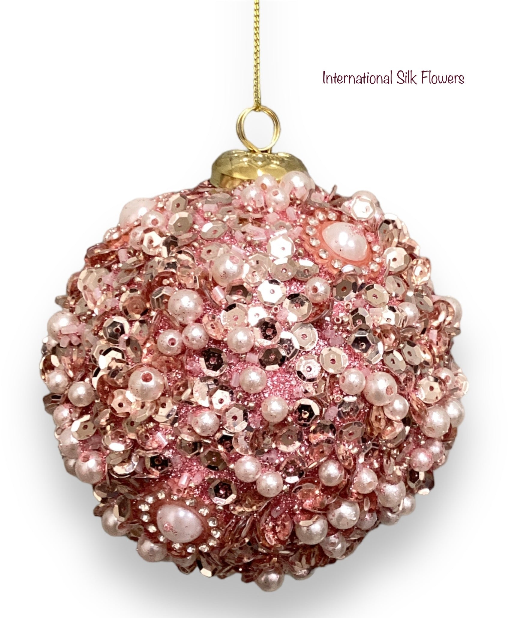 4'' BEADED PEARL BALL ORNAMENT ( XN2192-PK/P )