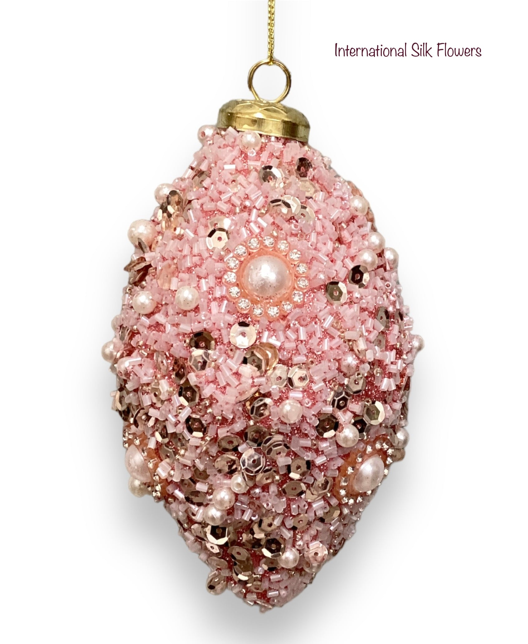 4'' BEADED PEARL FINIAL ORNAMENT ( XN2194-PK/P )