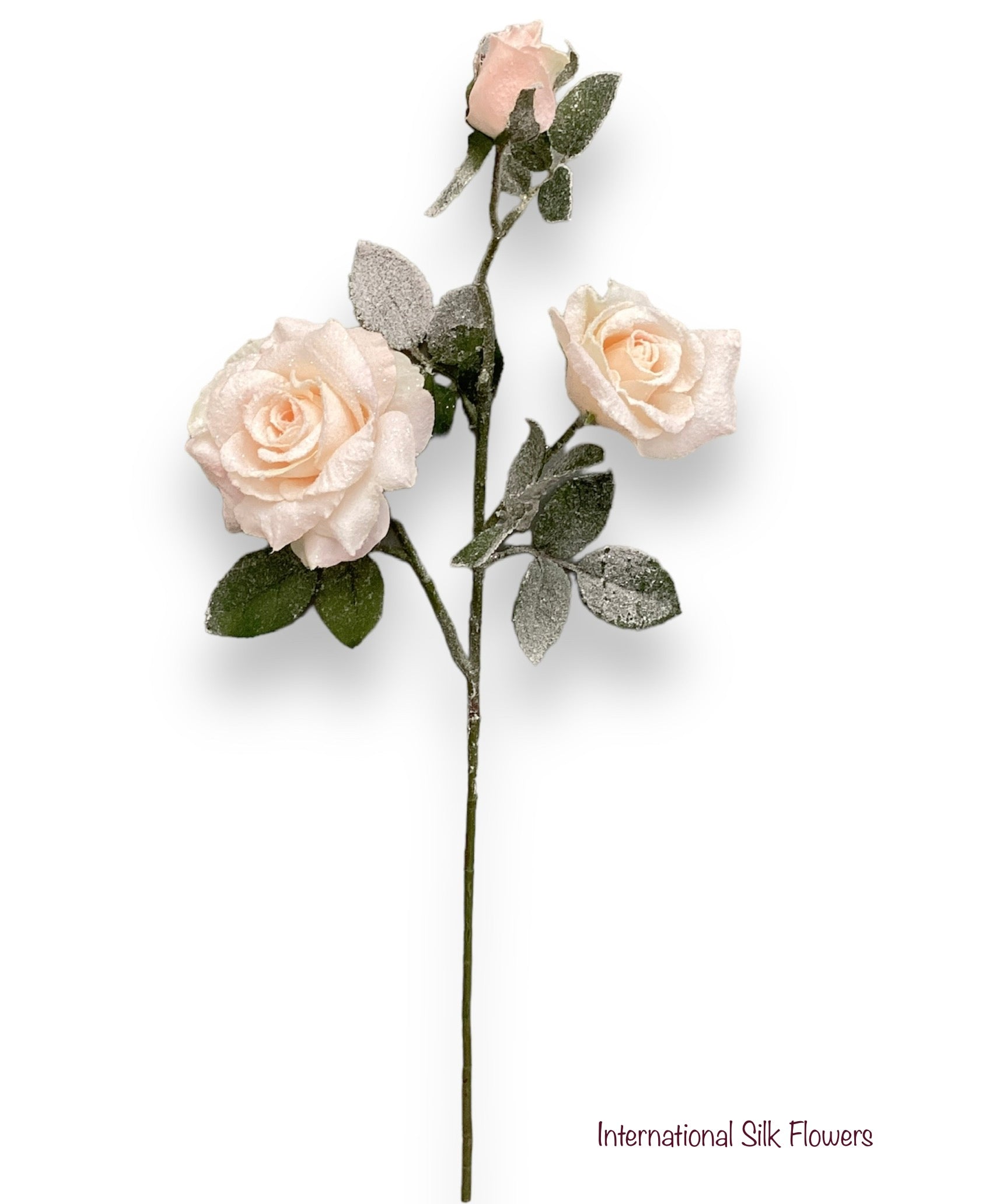 29.5'' SNOWED GARDEN ROSE SPRAY ( XFS548-PINK )