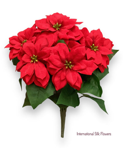 14.5" Velvet Poinsettia Bush ( XPB132-RED )