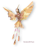 3.5'' Beaded Metallic Hummingbird ( BXC306-MV/GO )