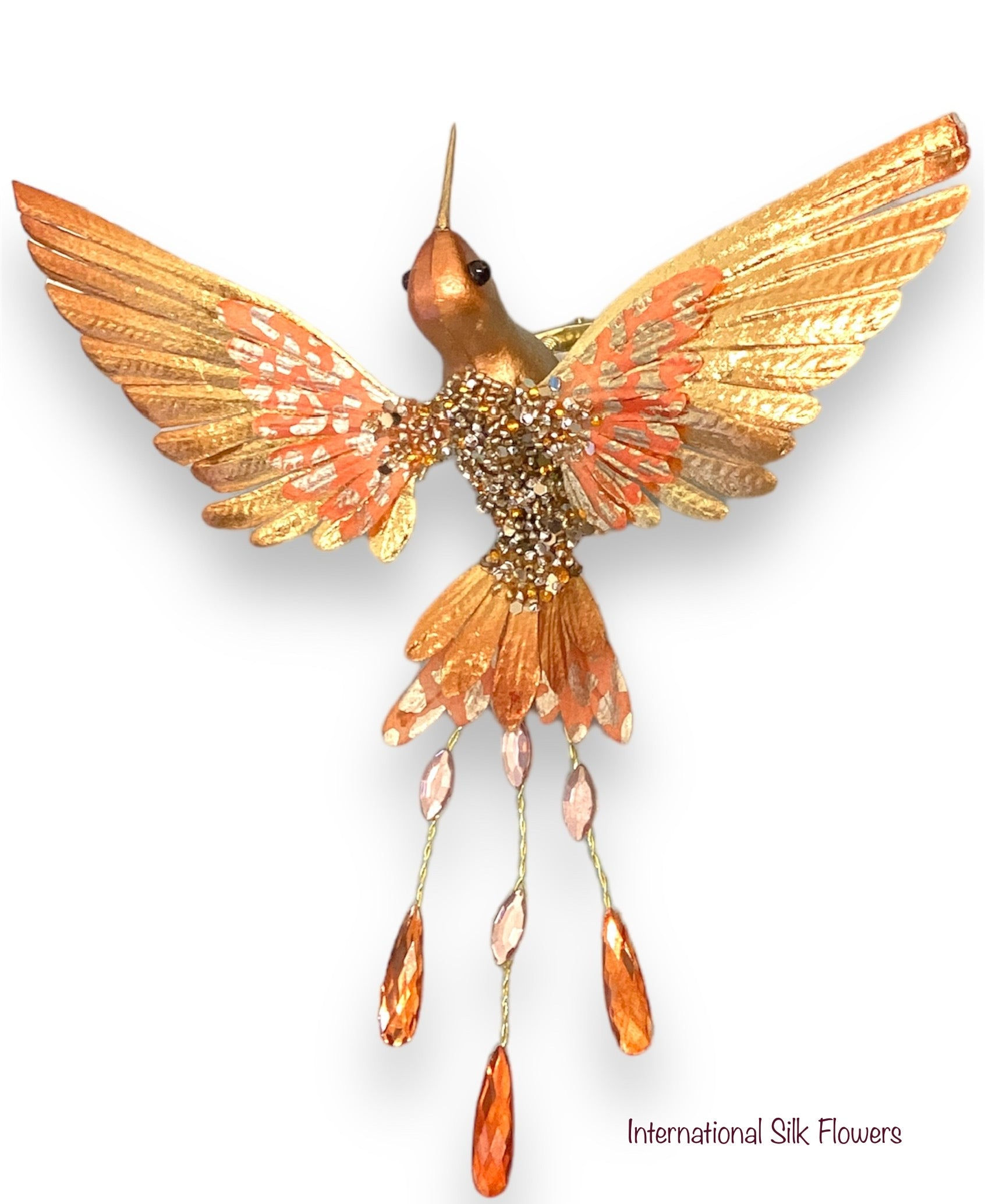 3.5'' Beaded Metallic Hummingbird ( BXC306-CP )