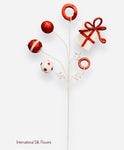 25'' CHRISTMAS GIFT BOX BALL SPRAY ( BM9853-RED/WHITE )