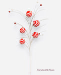 19'' CHRISTMAS BALL SPRAY ( 252750-RED/WHITE )