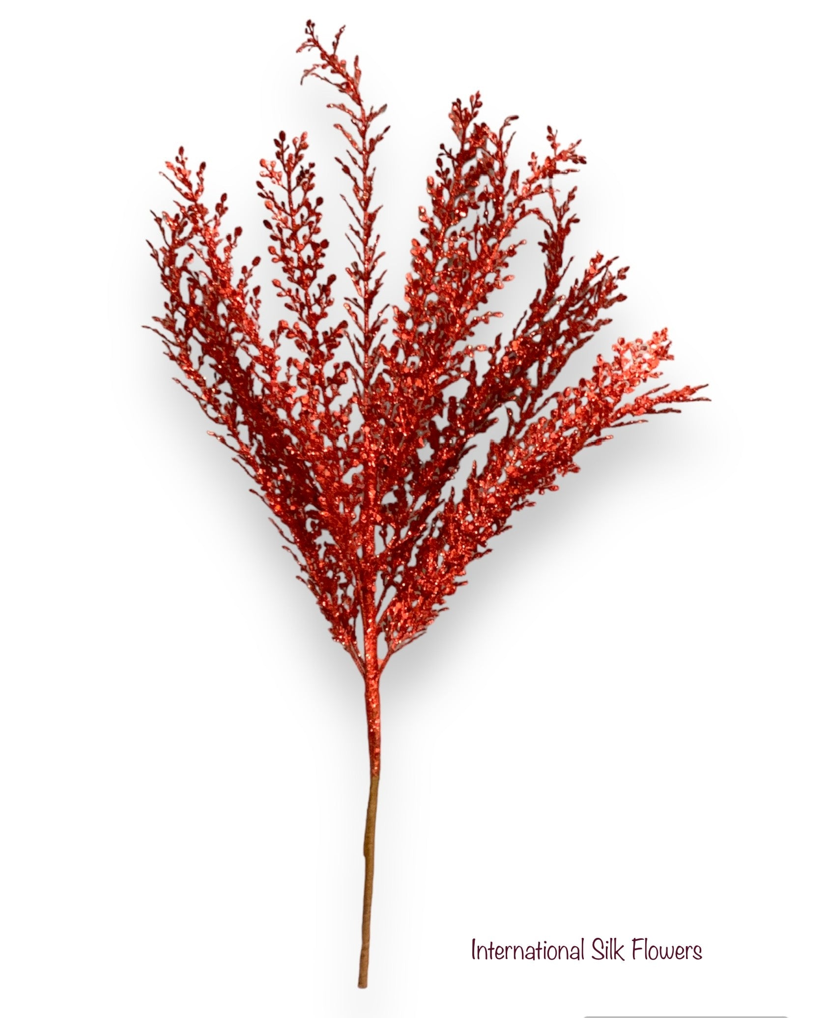 24'' FERN GLITTER BUSH ( 160075-RED )
