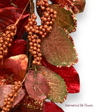 5' MAGNOLIA LEAF/BERRY GARLAND ( 264706-RED )