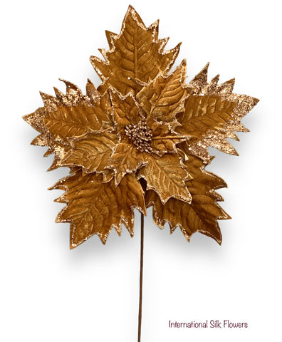 34'' POINSETTIA STEM ( 265252-GOLD )