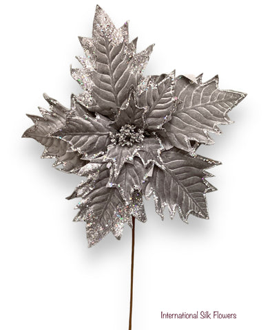 34'' POINSETTIA STEM ( 265252-SILVER )