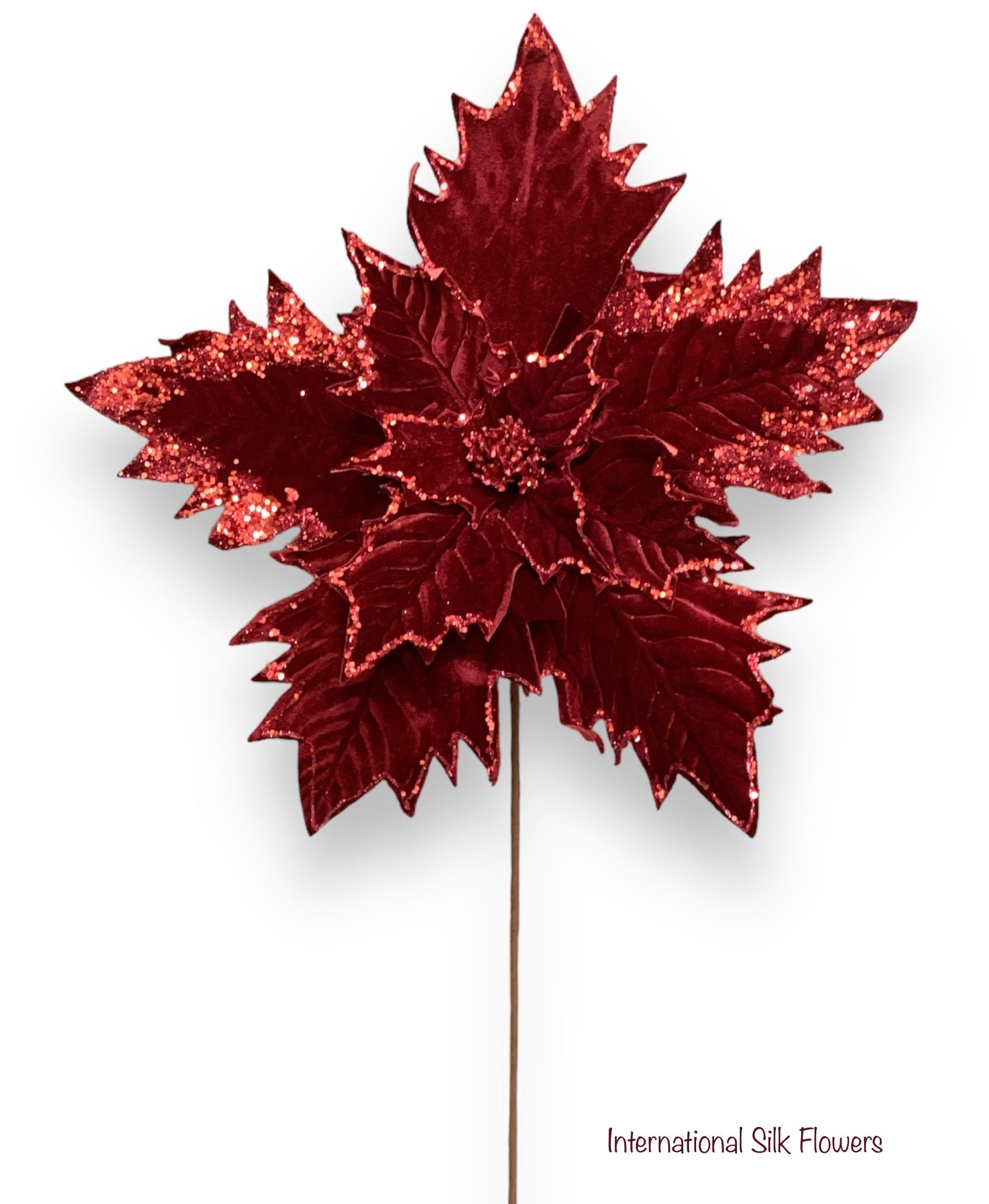 34'' POINSETTIA STEM ( 265252-BURGUNDY )