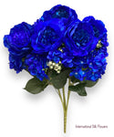 23'' Deluxe Silk Peony Hydrangea Bush ( B1502-2 Tone Blue )