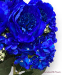 23'' Deluxe Silk Peony Hydrangea Bush ( B1502-2 Tone Blue )