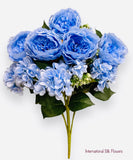 23'' Deluxe Silk Peony Hydrangea Bush ( B1502-Baby Blue )