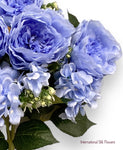 23'' Deluxe Silk Peony Hydrangea Bush ( B1502-Baby Blue )