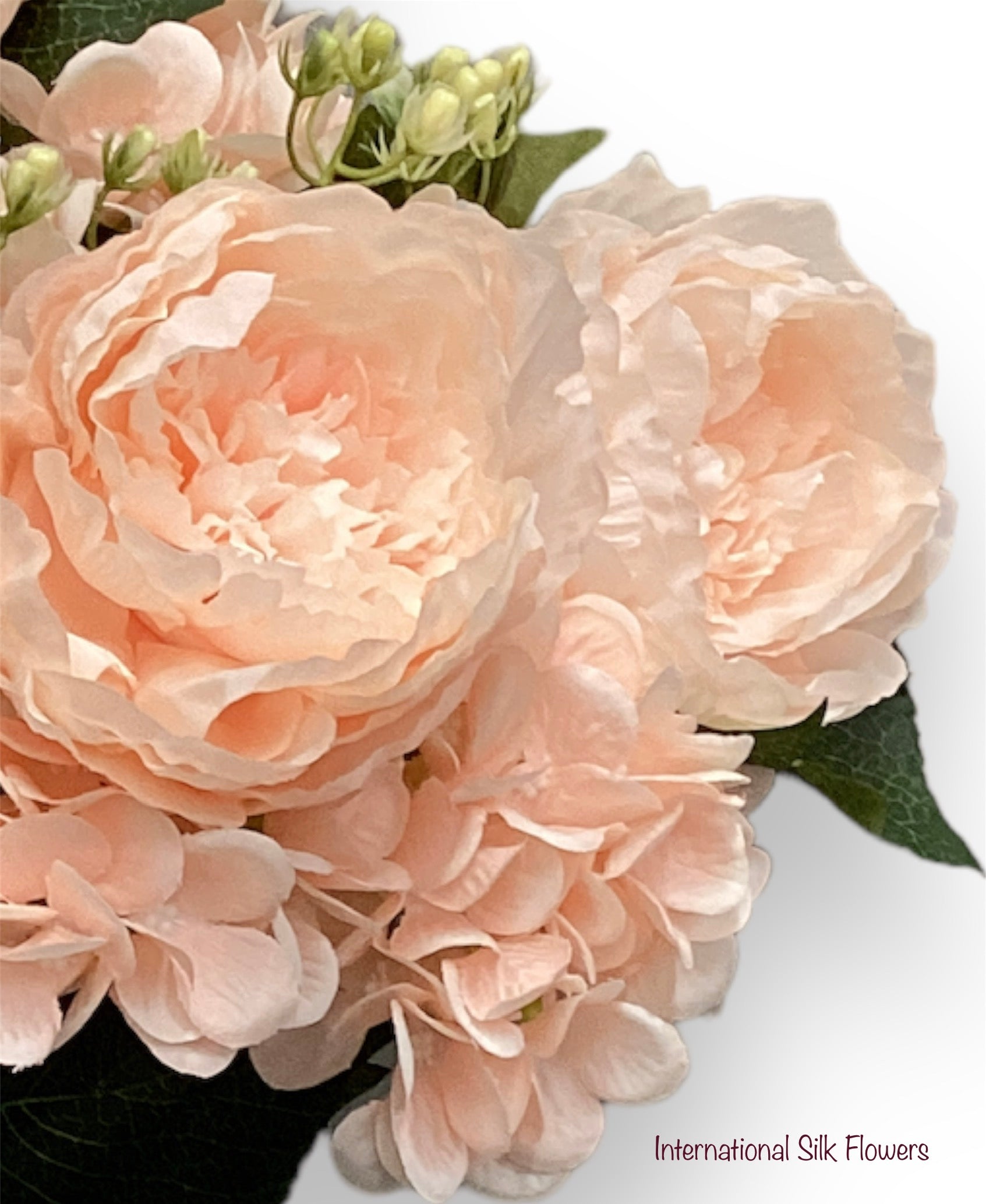 23'' Deluxe Silk Peony Hydrangea Bush ( B1502-Blush )