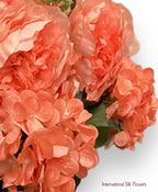 23'' Deluxe Silk Peony Hydrangea Bush ( B1502-Peach )
