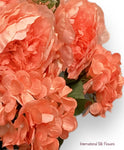 23'' Deluxe Silk Peony Hydrangea Bush ( B1502-Peach )