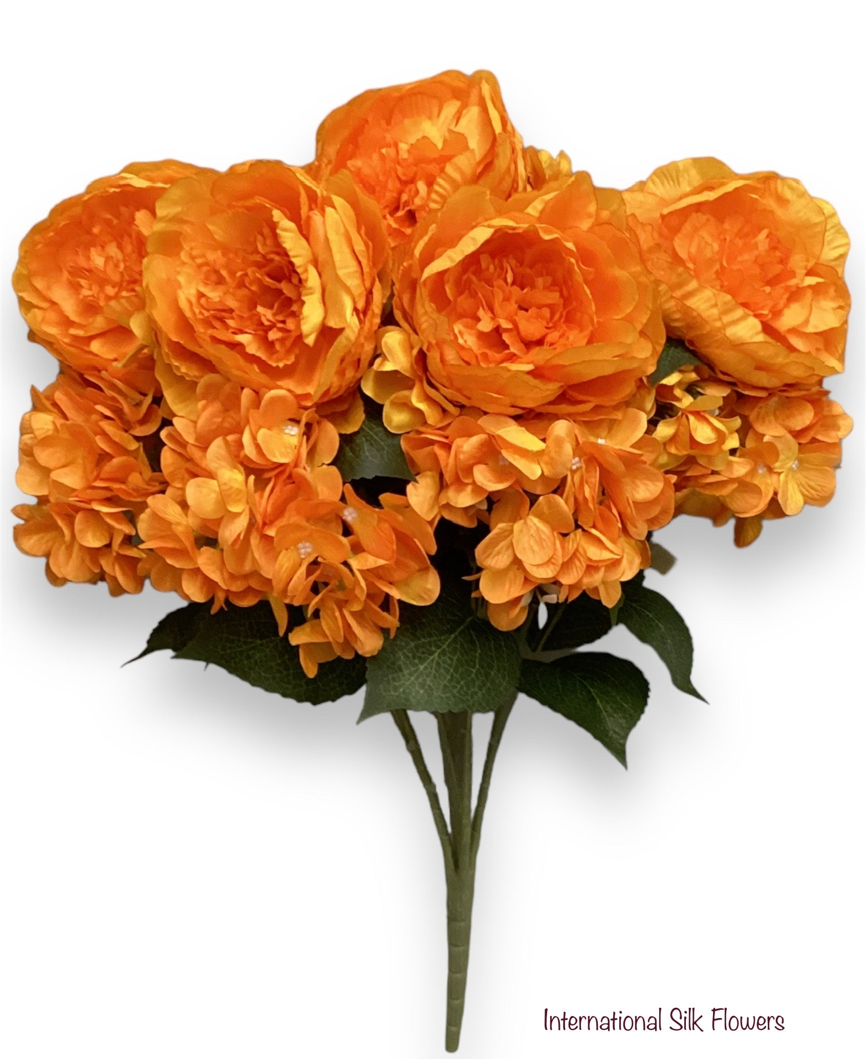 23'' Deluxe Silk Peony Hydrangea Bush ( B1502-Golden Yellow )