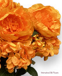 23'' Deluxe Silk Peony Hydrangea Bush ( B1502-Golden Yellow )