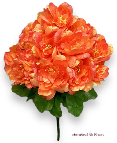 17" Satin Peony Bush ( INT1227-Orange )