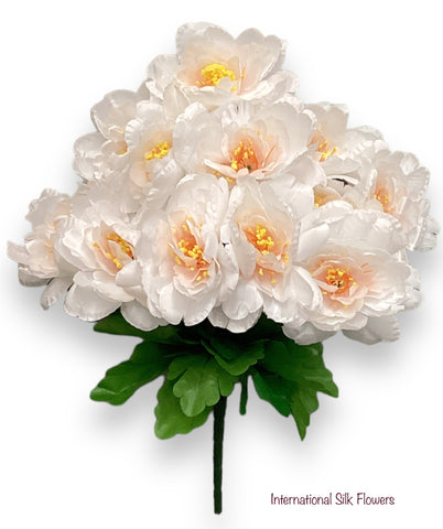 17" Satin Peony Bush ( INT1227-Cream )