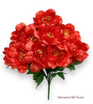 17" Satin Peony Bush ( INT1227-Red )