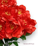 17" Satin Peony Bush ( INT1227-Red )