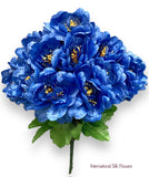 17" Satin Peony Bush ( INT1227-Royal Blue )