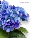 18" Silk Pongee Hydrangea Bush ( INT001-Blue 2 )