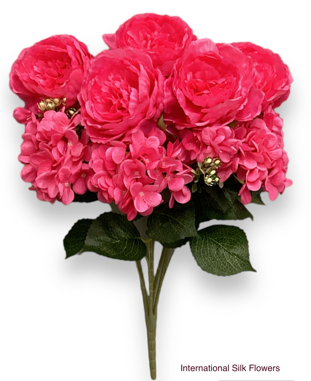 23'' Deluxe Silk Peony Hydrangea Bush ( B1502-Fushia )