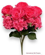 23'' Deluxe Silk Peony Hydrangea Bush ( B1502-Fushia )