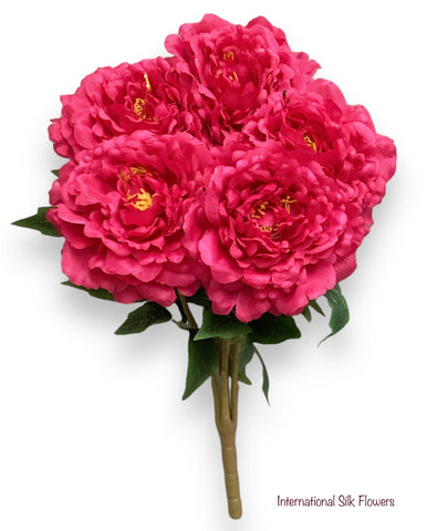 21'' Artificial Peony Bush ( INT0070- New Fuchsia )