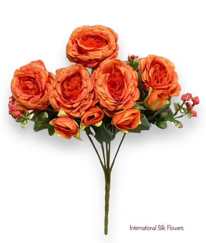 12'' Deluxe Peony Bush ( INT0072-Flame )( J0516-Flame )