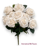 18" Silk Open Rose Bush ( AN10004-Light Beige )