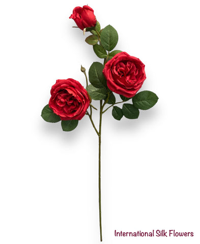 30"  Silk Austin Rose Spray ( 80330-Red )