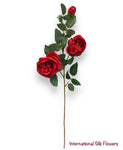 29” Silk Cabbage Rose Spray ( FSR038-Red )