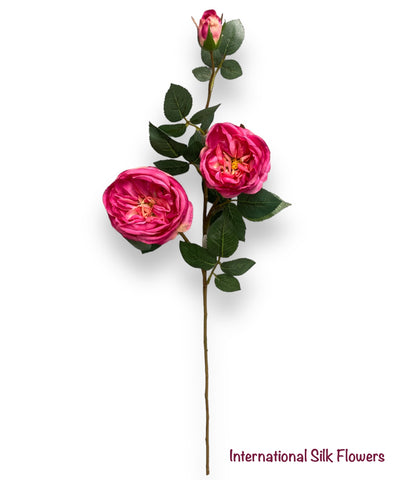 29” Silk Cabbage Rose Spray ( FSR038-Fuchsia )