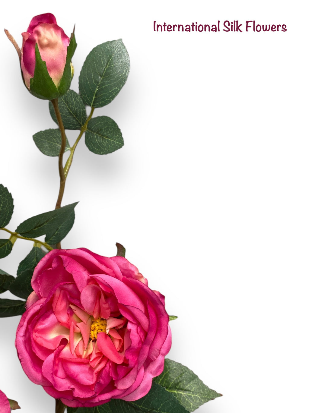 29” Silk Cabbage Rose Spray ( FSR038-Fuchsia )