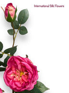 29” Silk Cabbage Rose Spray ( FSR038-Fuchsia )